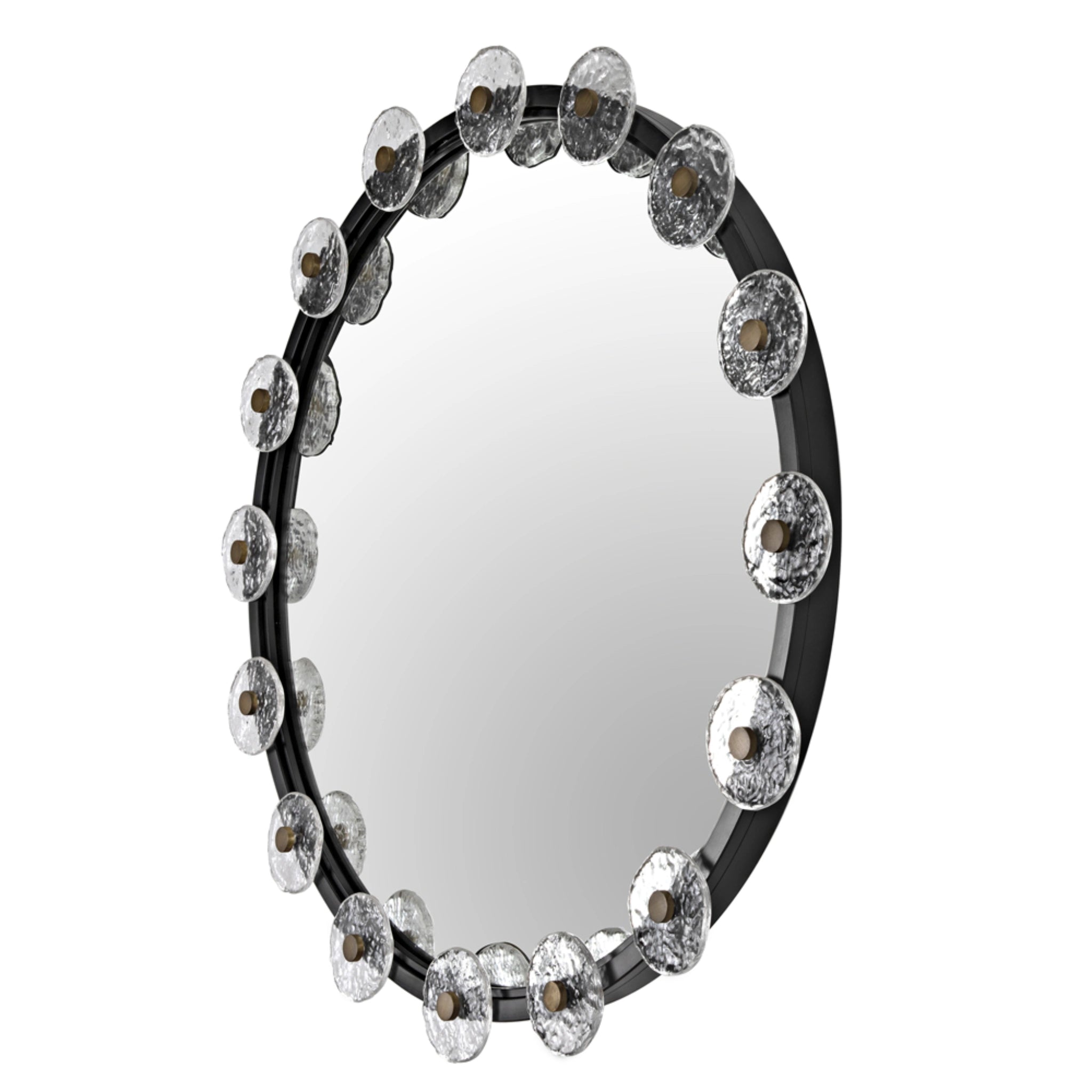 Moira Mirror With Glass Details In Matte Black By Noir Pz008Mtb 4