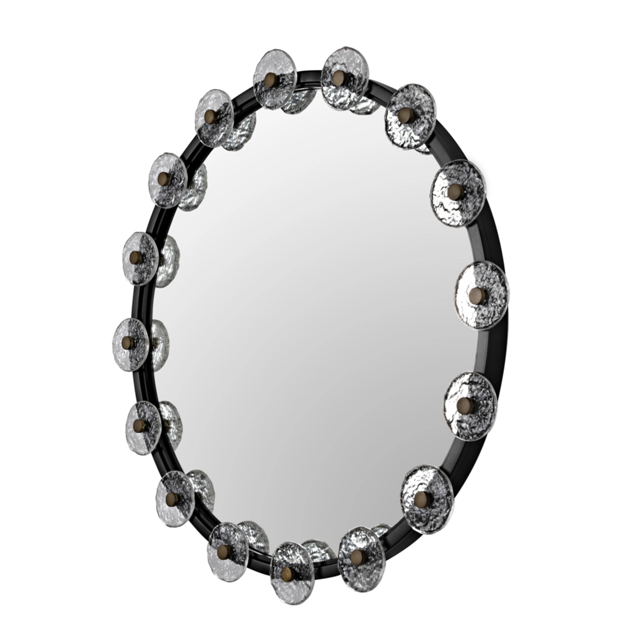 Moira Mirror With Glass Details In Matte Black By Noir Pz008Mtb 5