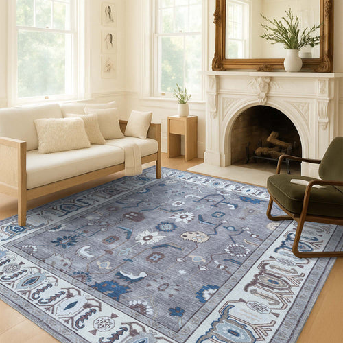 Navy Modern Oushak Rug