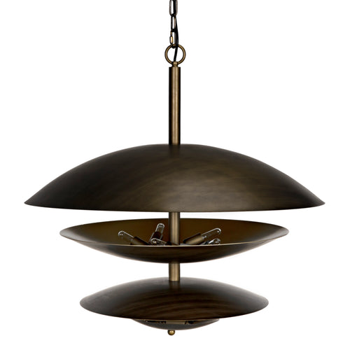 Nora Chandelier Metal with Aged Brass Finish by Noir (PZ010AB)