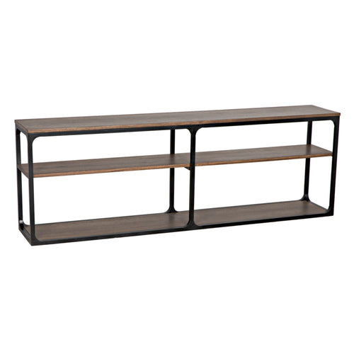 Novie Console Large in Dark Walnut w/ Matte Black Frame by Noir (GCON242MTB-L)