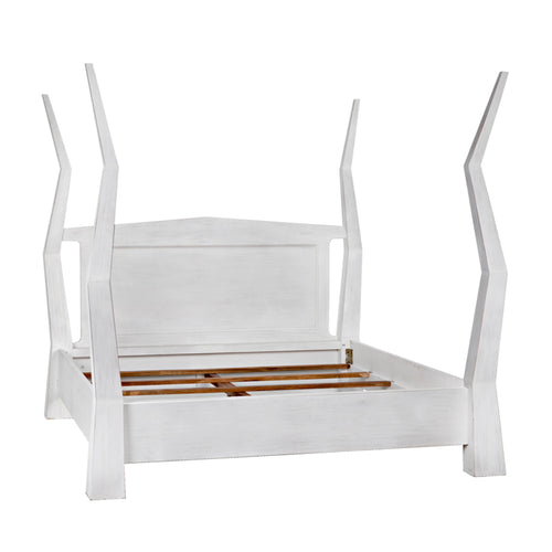 Patras Bed California King in White Wash by Noir (GBED138CKWH)