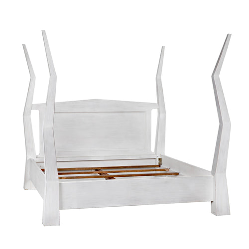 Patras Bed Eastern King in White Wash by Noir (GBED138EKWH)