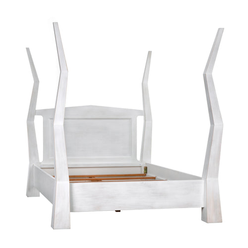Patras Bed Queen in White Wash by Noir (GBED138QWH)