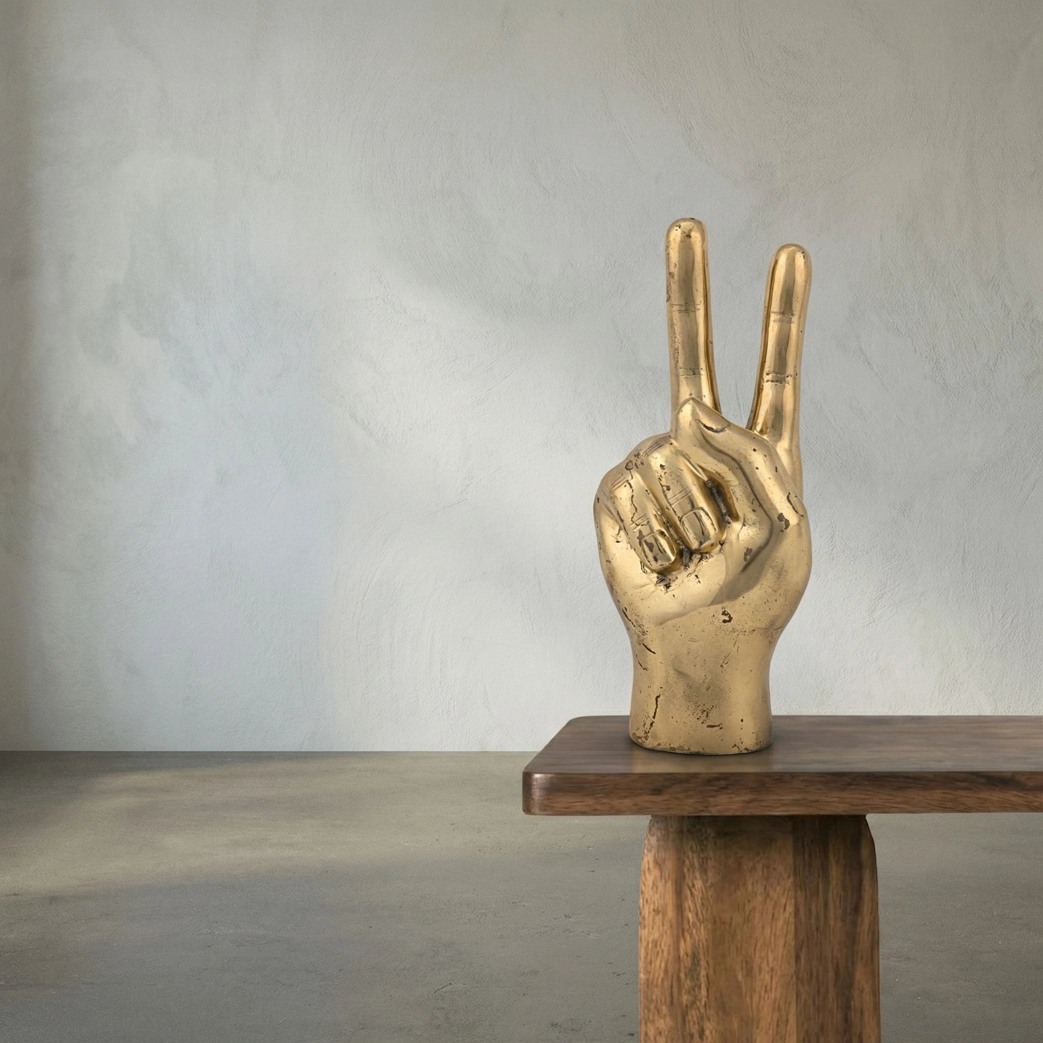 Peace Sign In Antique Brass By Noir Ab 1Br 5