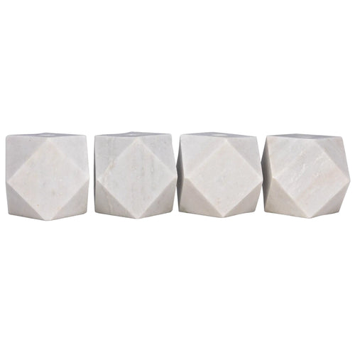 Polyhedron Decorative Candle Holder Set of 4 in Waxed by Noir (YT0717-7WH)