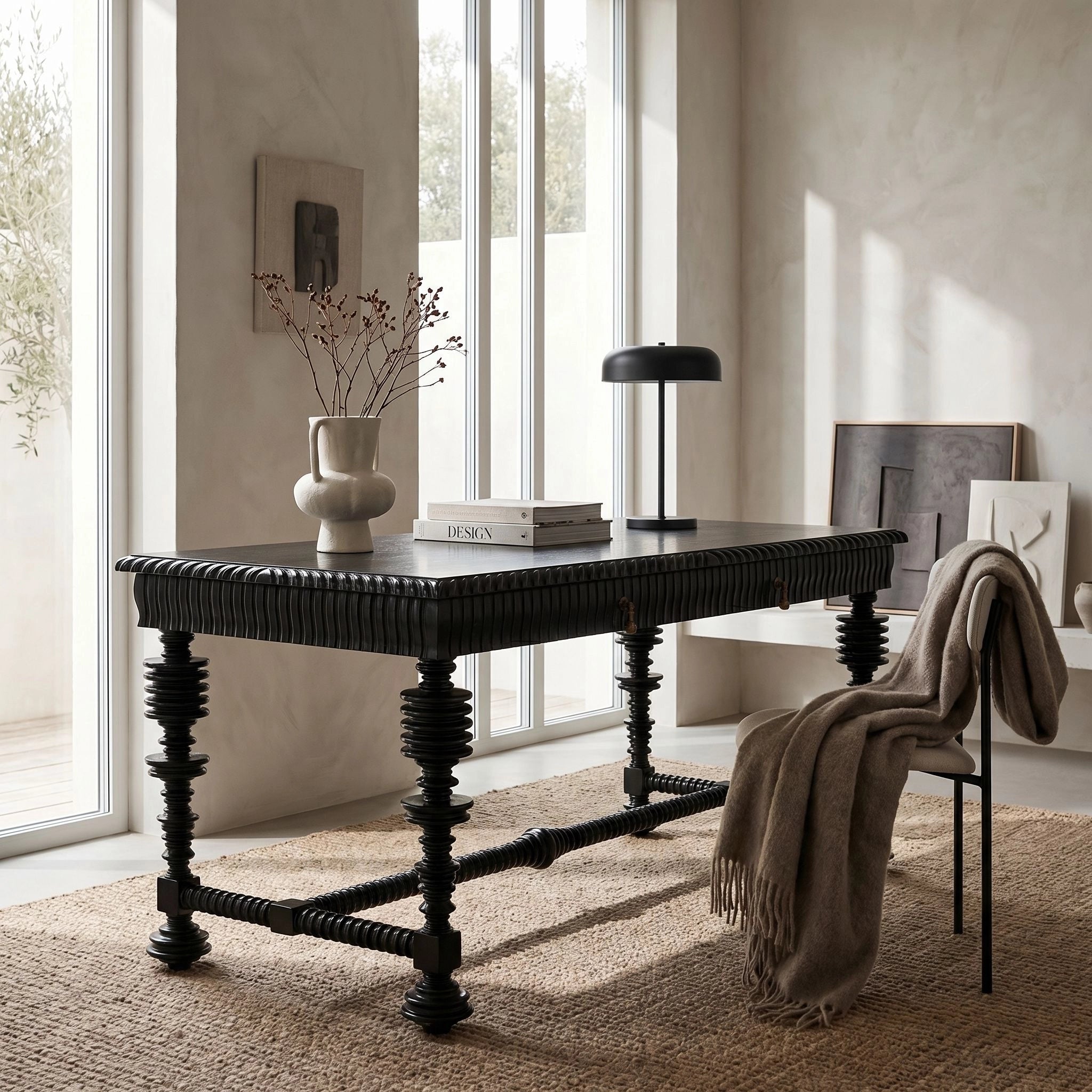 Noir Portuguese Writing Desk - Thumbnail 4