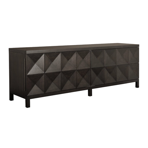 Quadrant 4 Door Sideboard in Ebony Walnut by Noir (GCON231EB-4)