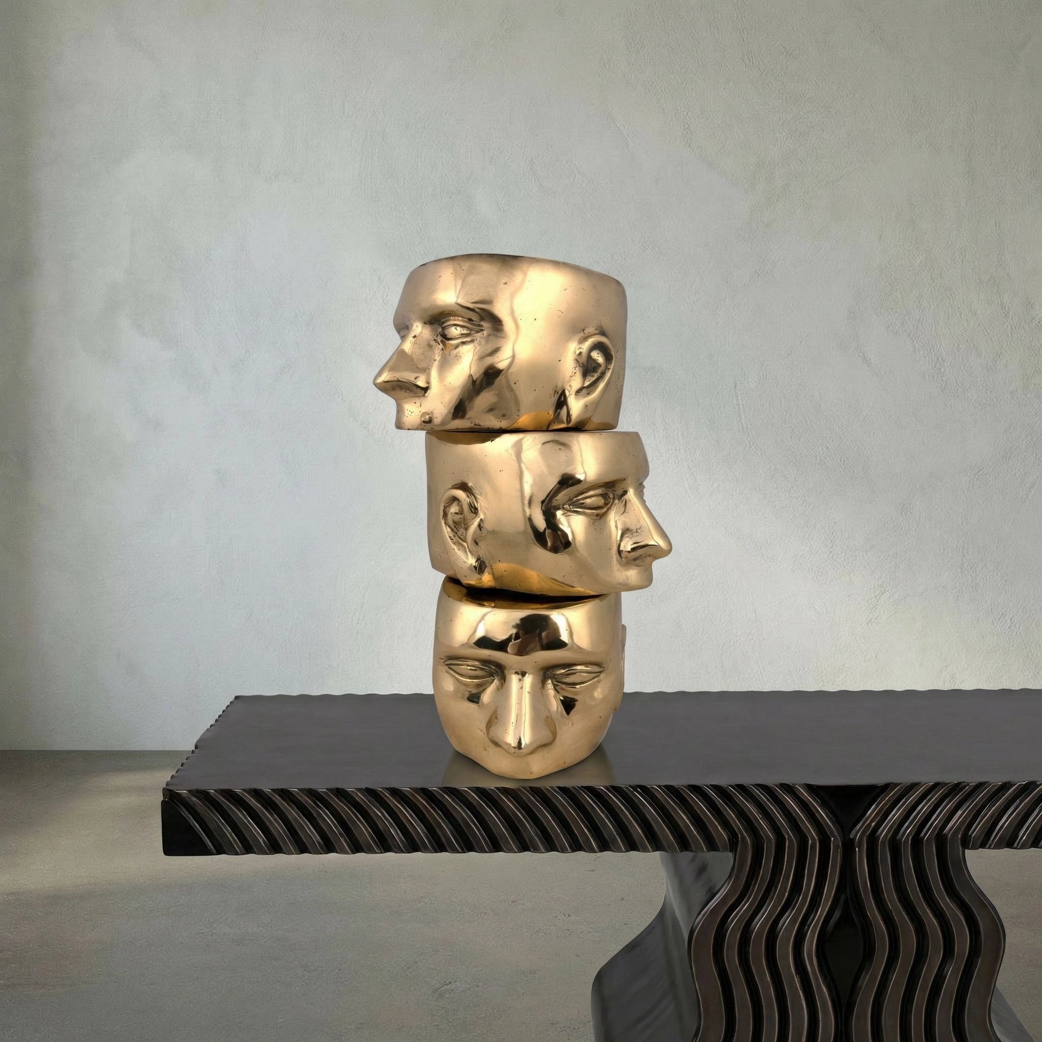 Set Of 3 Character In Brass By Noir Ab 246Br 16