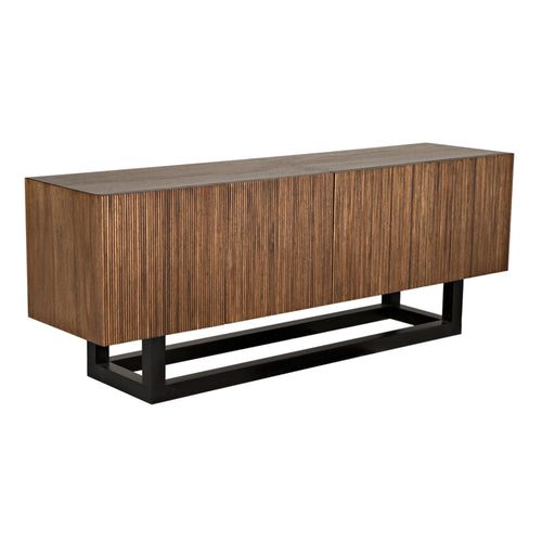 Thomson Sideboard in Dark Walnut with Matte Black by Noir (GCON434DW)