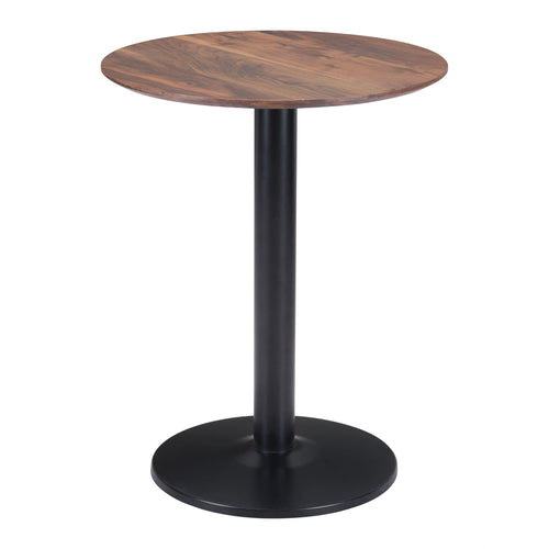 Brown and Black Round Bistro Table | Faux Wood