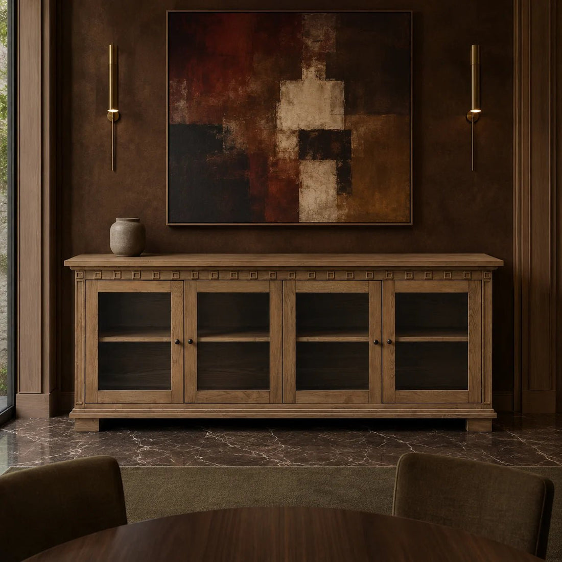 84-brown-ash-sideboard-with-glass-doors-lifestyle-image-aura-02