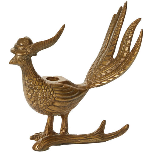 Avery the Pheasant Candlestick 8.25"x 4.25"x 8.25" | Cast Aluminum