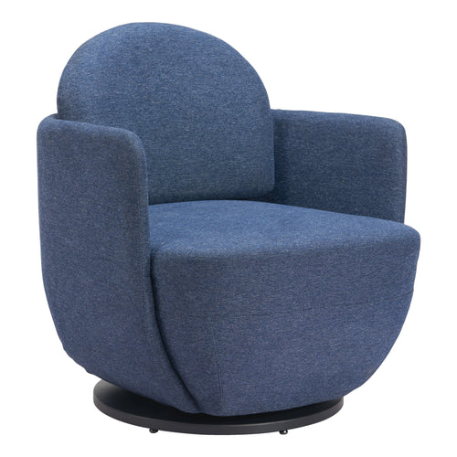 Blue Textured Swivel Chair | Sitting Room