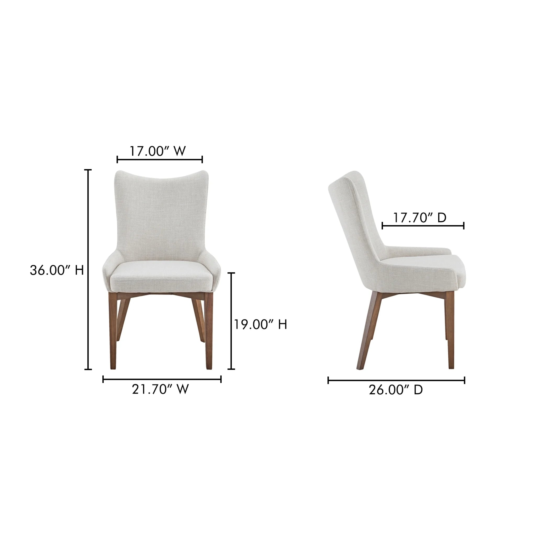 Beige High-Back Upholstered Dining Chair (YM-1015-34) by Moe's Home Collection image 5