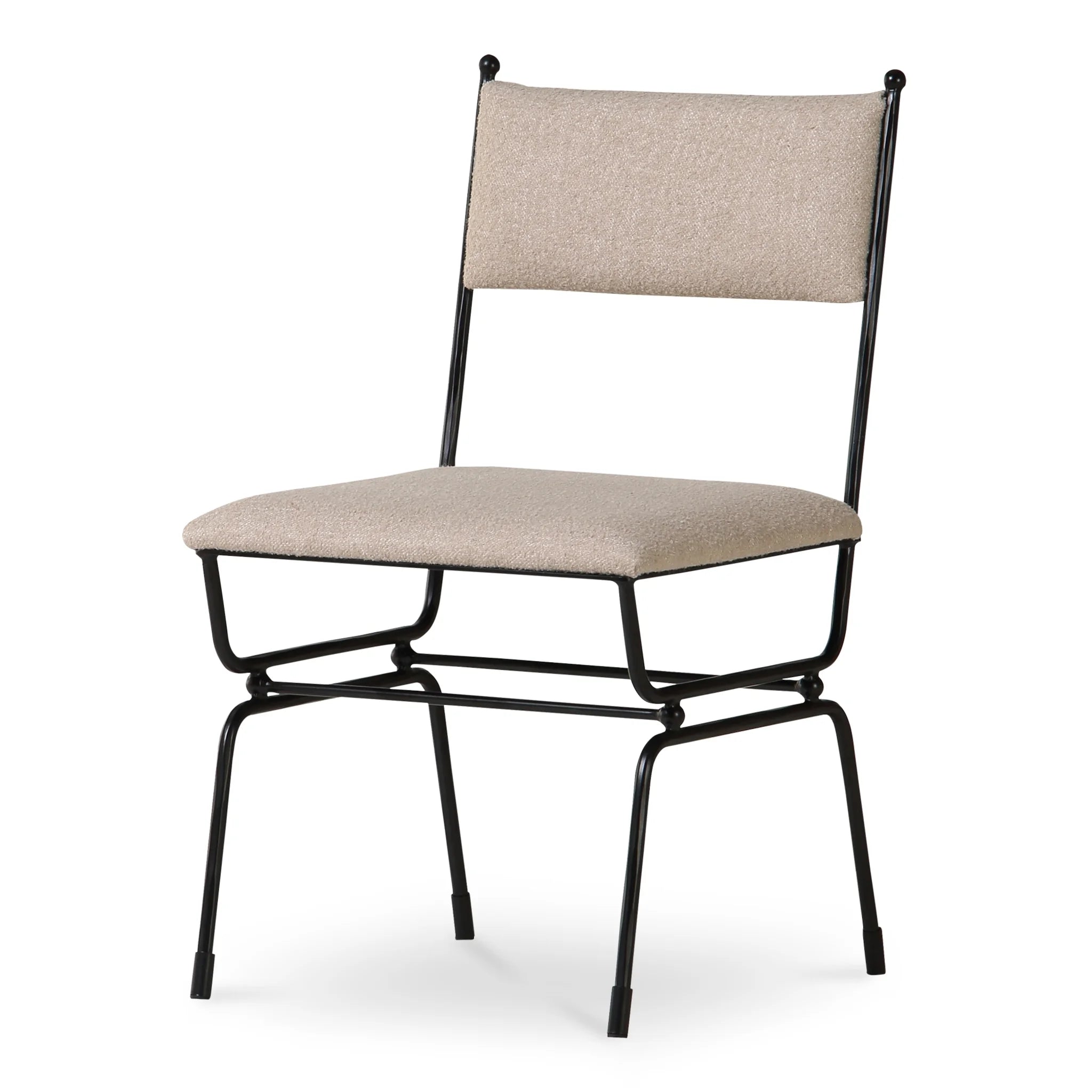 Beige Upholstered Dining Chair with Iron Frame (QN-1034-34) by Moe's Home Collection image 5