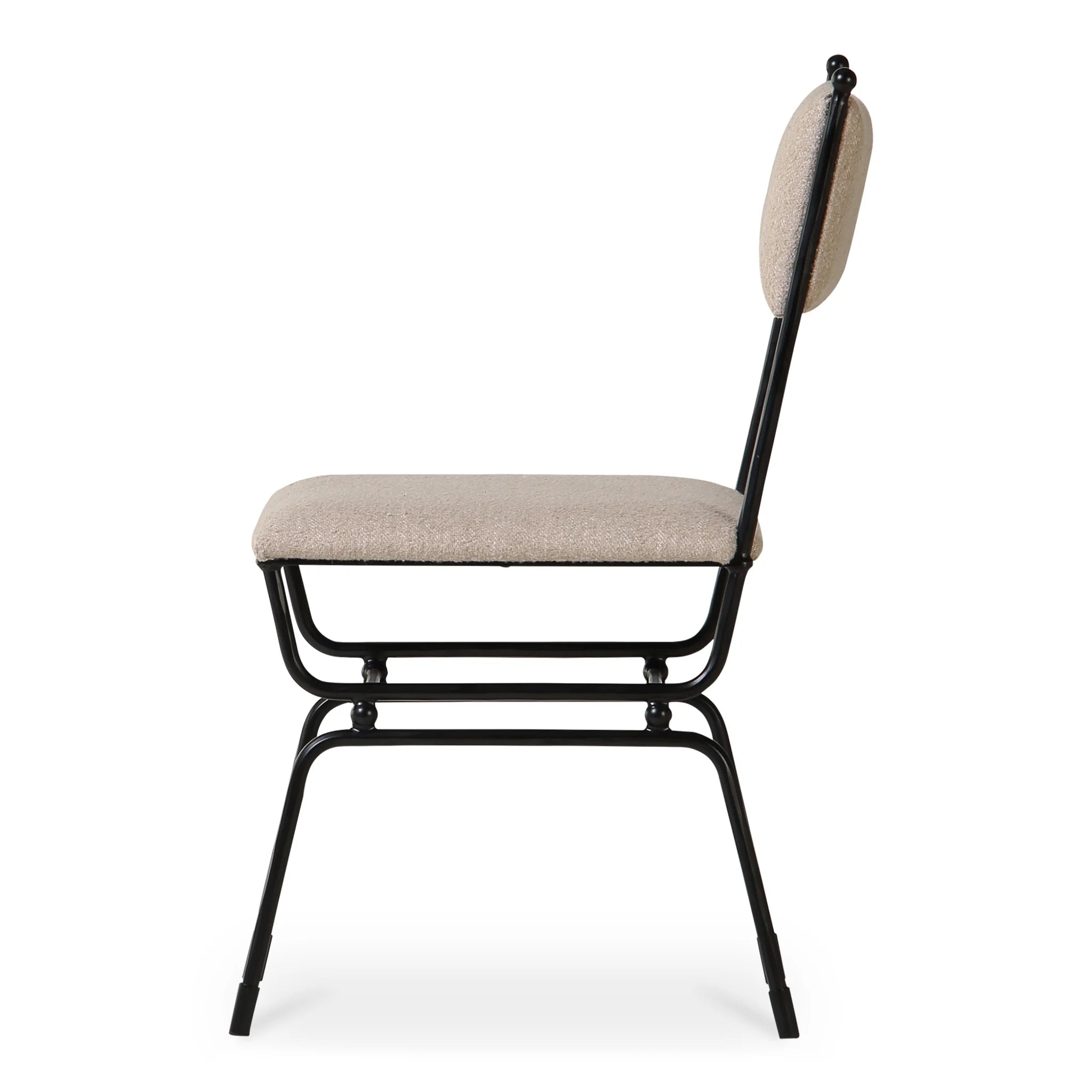 Beige Upholstered Dining Chair with Iron Frame (QN-1034-34) by Moe's Home Collection image 6