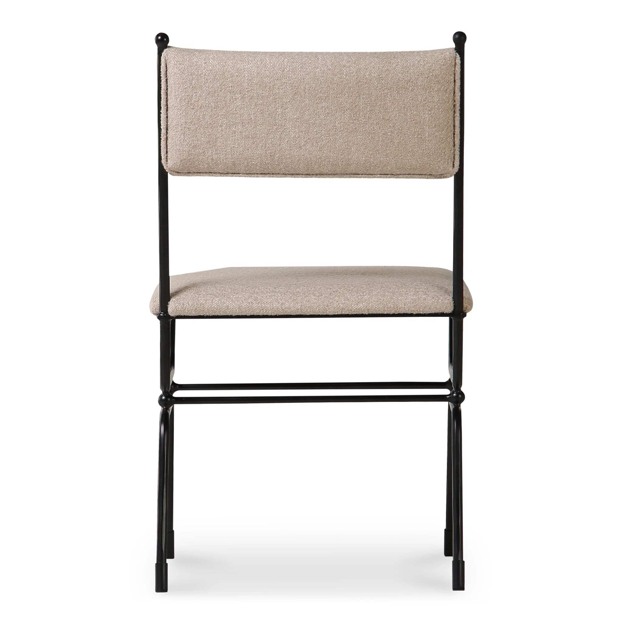 Beige Upholstered Dining Chair with Iron Frame (QN-1034-34) by Moe's Home Collection image 7