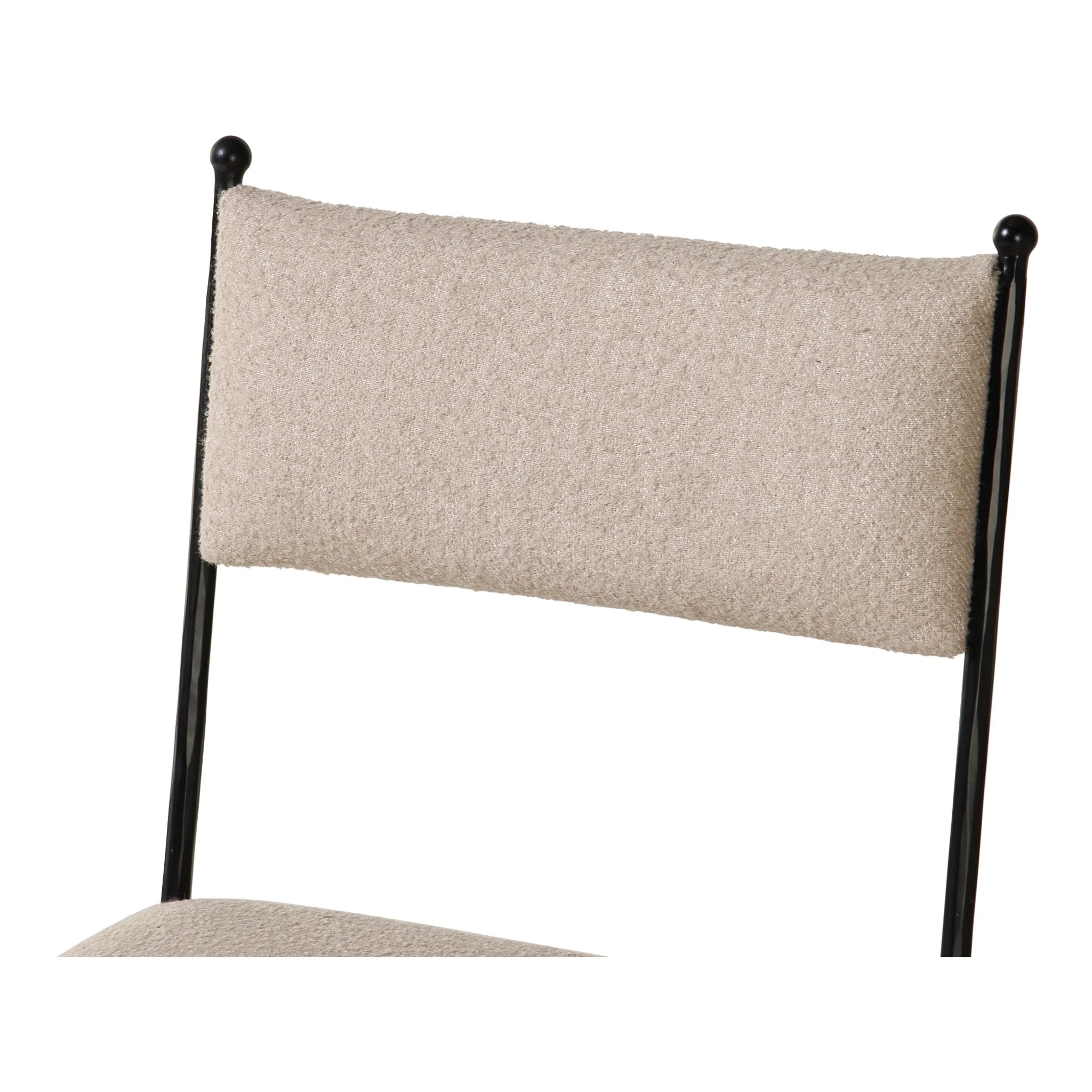 Beige Upholstered Dining Chair with Iron Frame (QN-1034-34) by Moe's Home Collection image 8