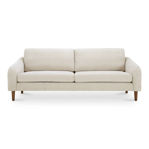 Beige Upholstered Sofa, Seats 3
