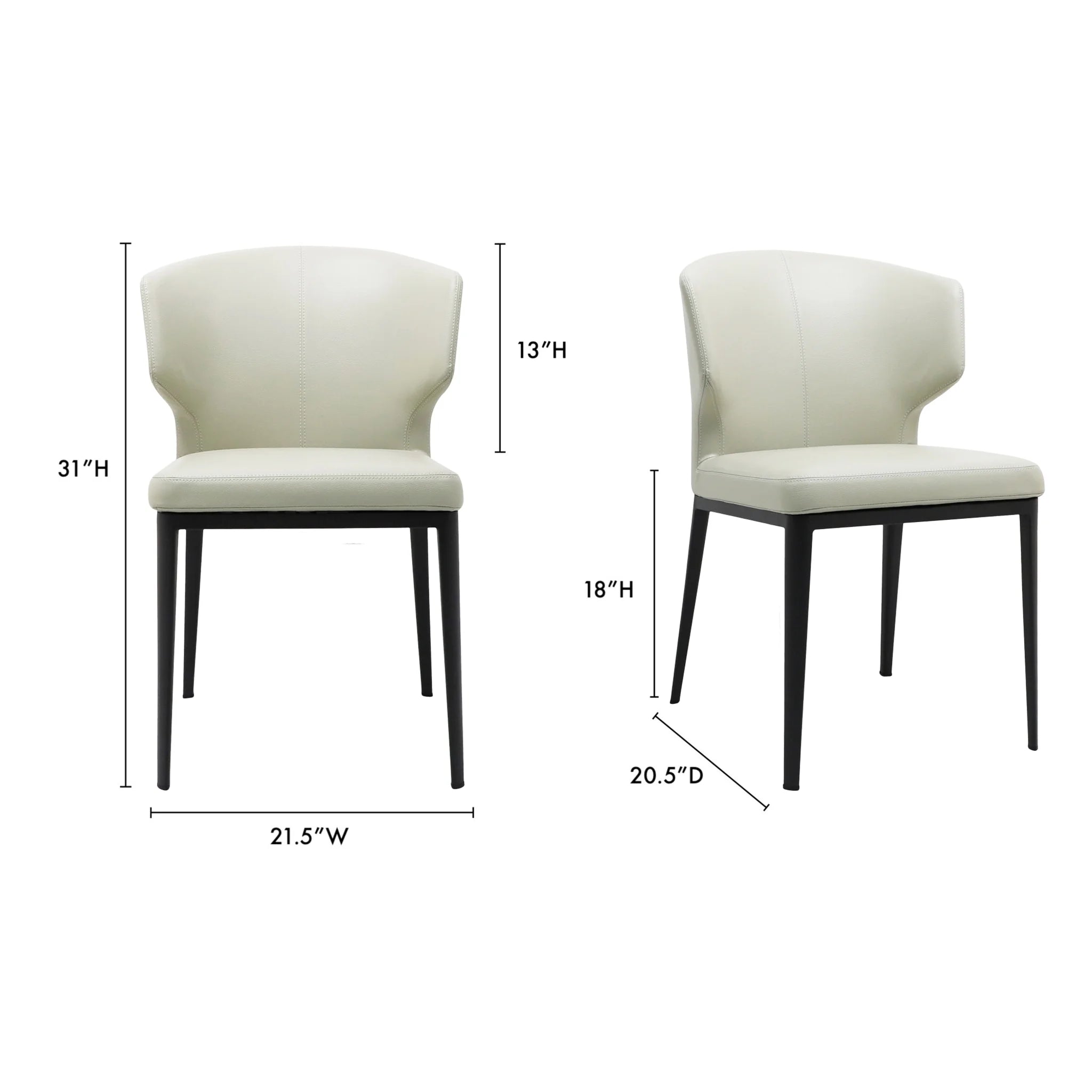 Beige Vegan Leather Dining Chairs Set of 2 (EJ-1018-34) by Moe's Home Collection image 2