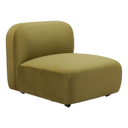 Green Velvet Modular Middle Chair | Art Deco Sectional