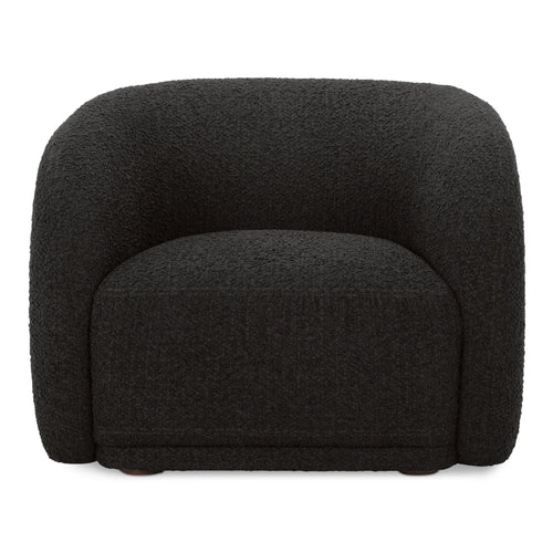 Black Boucle Barrel Accent Chair