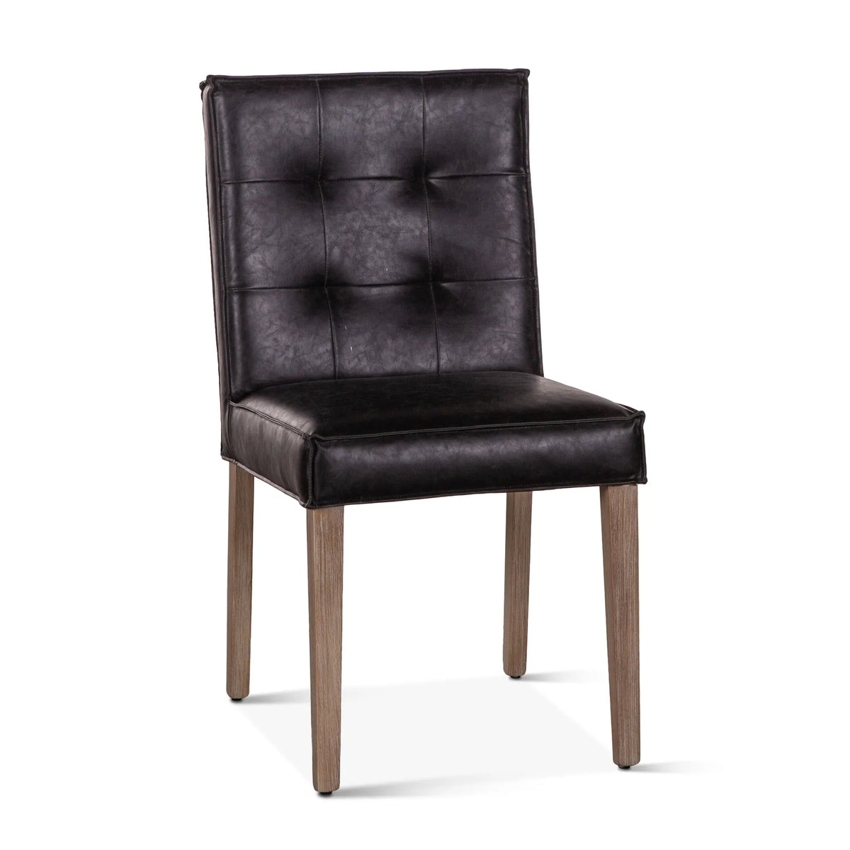 Black Leather Dining Chairs Light Legs Set of 2 (G201-257-943-99) By Home Trends Direct 1