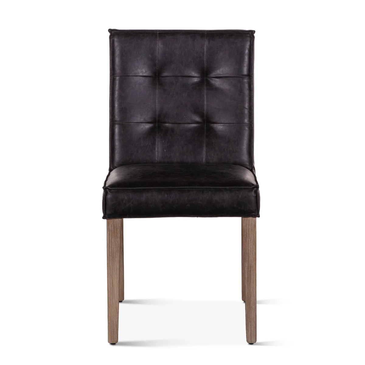 Black Leather Dining Chairs Light Legs Set of 2 (G201-257-943-99) By Home Trends Direct 