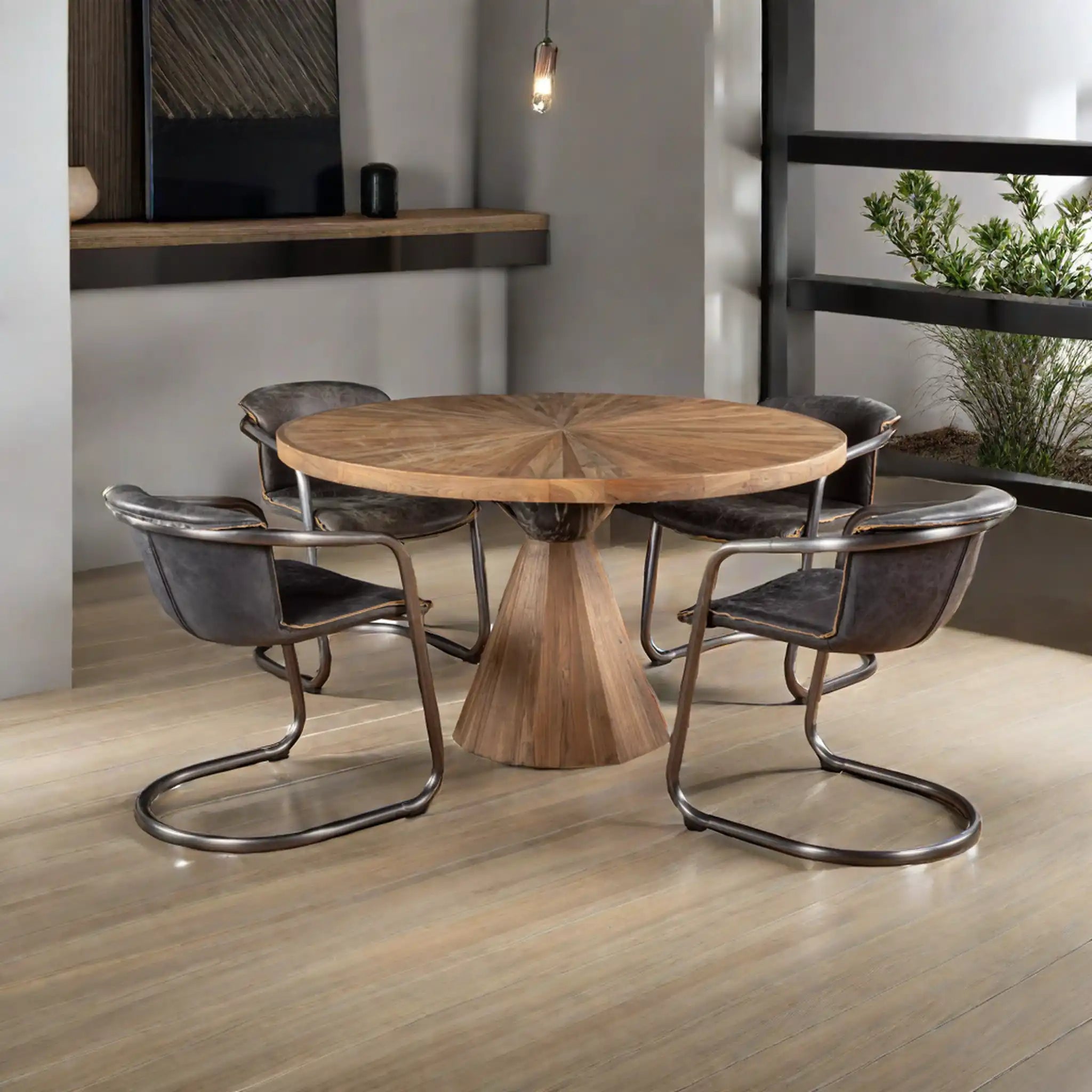 Black Leather Dining Chairs Set of 2 (GPF-DC22AE) By Home Trends Direct 1