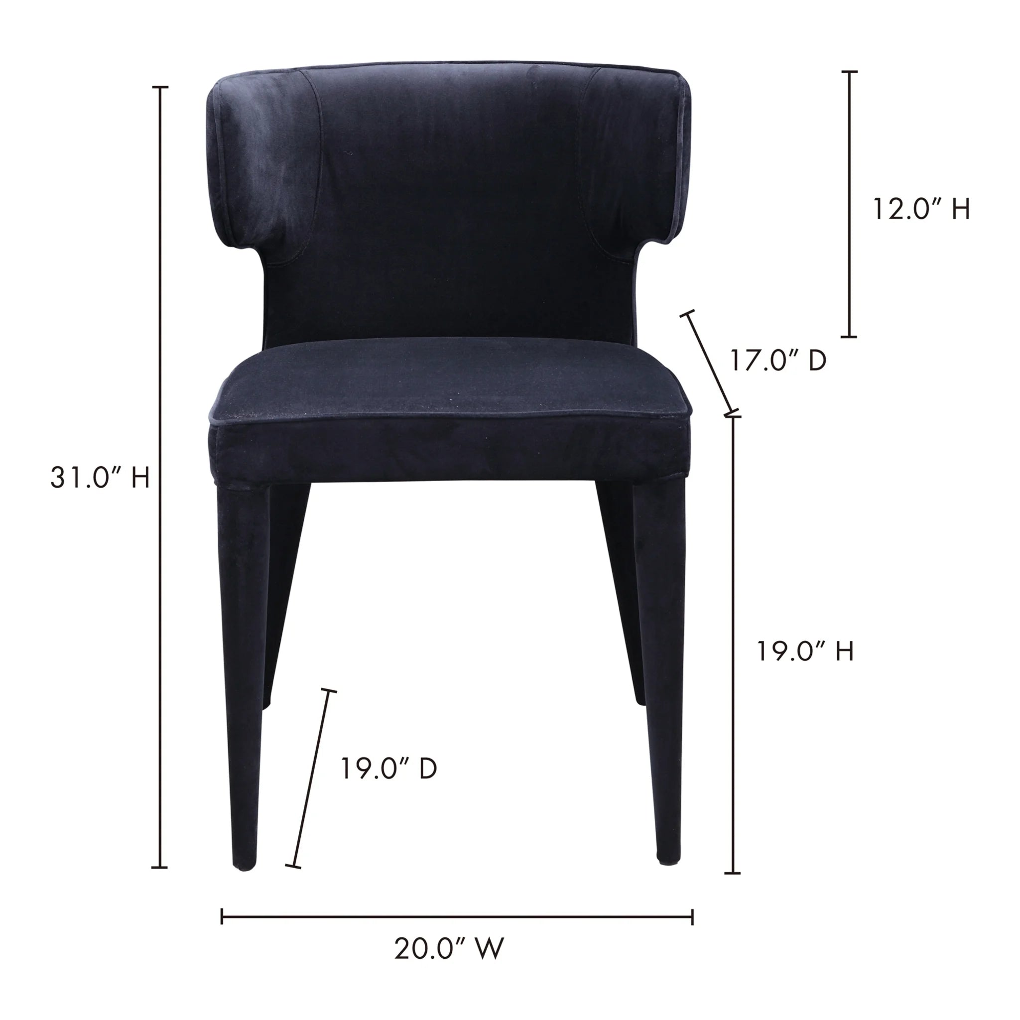 Black Upholstered Dining Chair (EH-1103-02) by Moe's Home Collection image 5