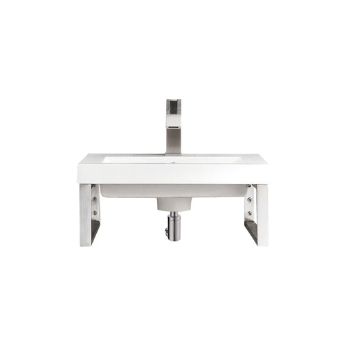 15.25" Boston Two Wall Brackets w/ 20" Boston White Glossy Composite Stone Top