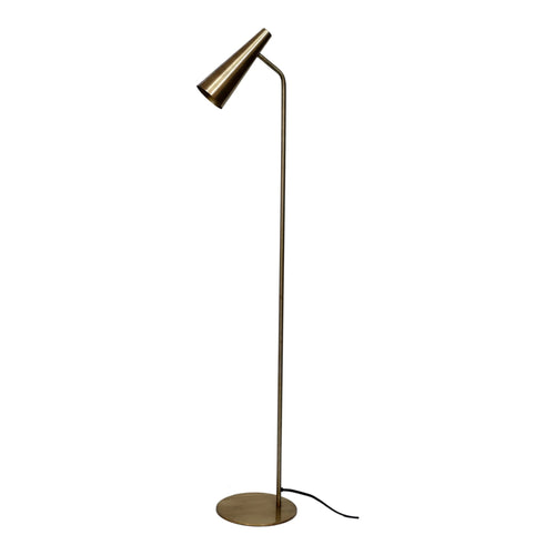 Brass Floor Lamp with Cone Shade