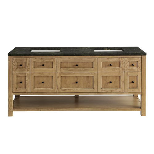72" Breckenridge Double Vanity in Light Natural Oak by James Martin Vanities