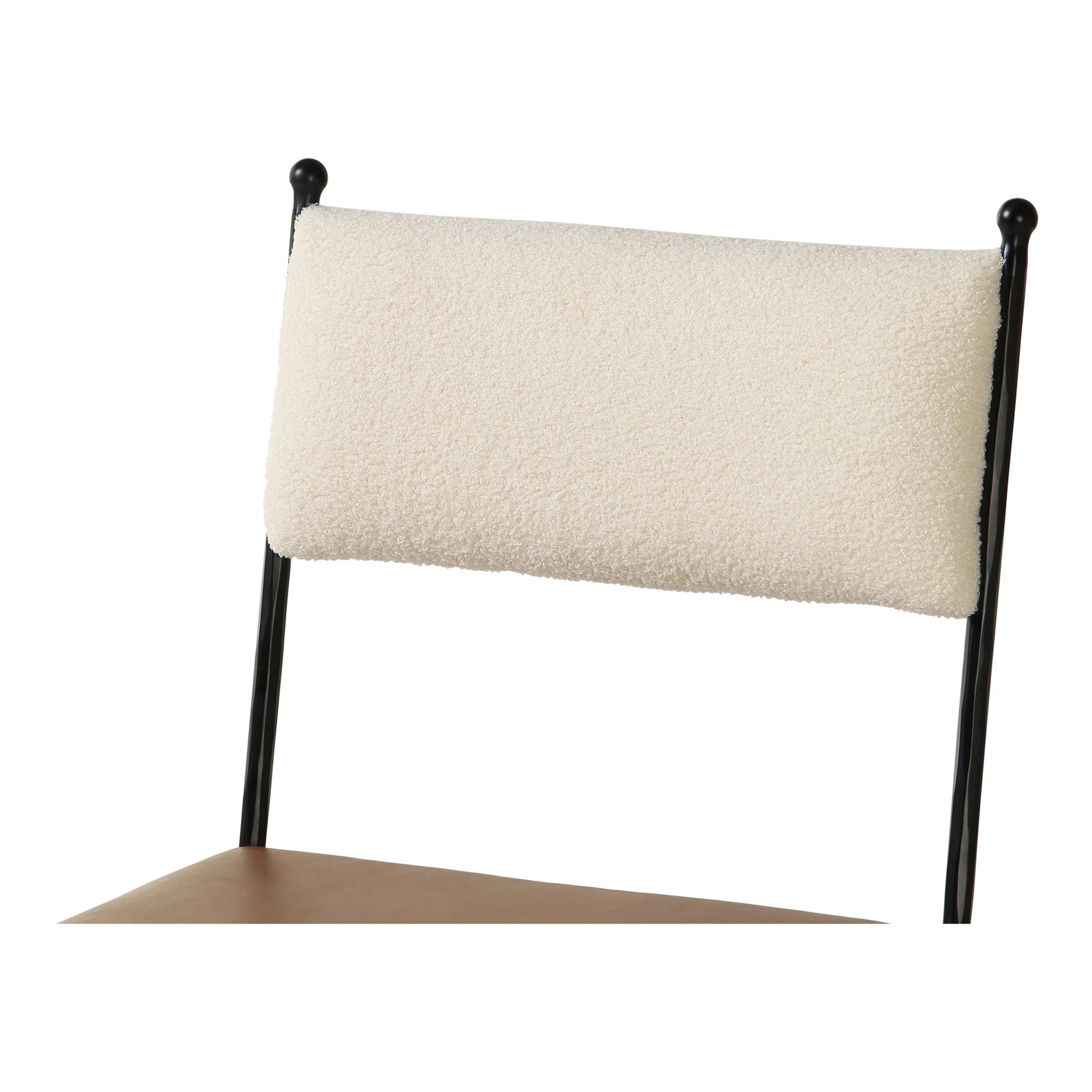 Brown Leather and Cream Dining Chair (QN-1034-37) by Moe's Home Collection image 8