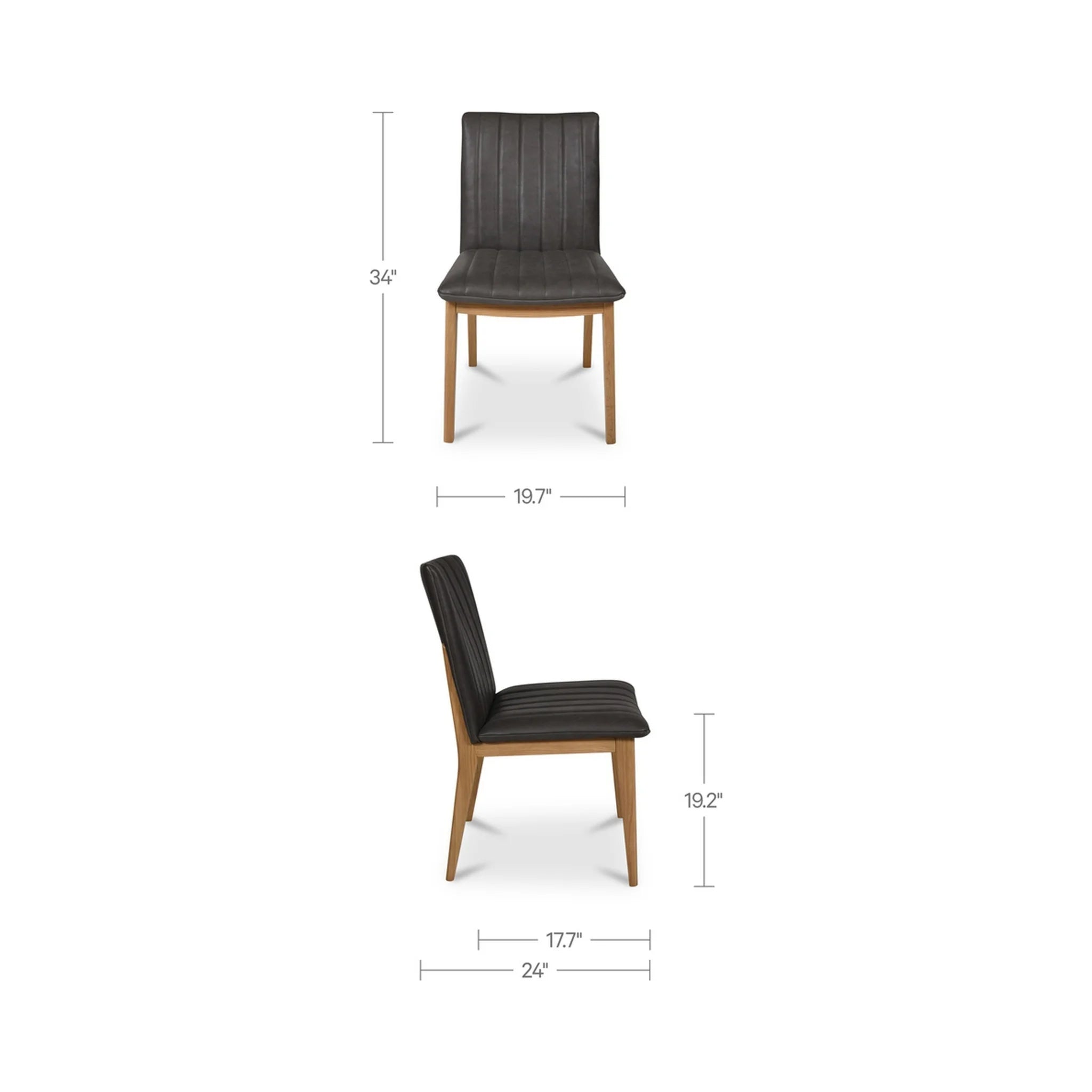 Brown Leather Dining Chairs Set of 2 (GO-1028-03) by Moe's Home Collection image 2