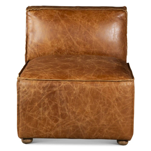 Brown Leather Sectional Sofa Couch for Living Room