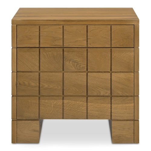 Brown Oak 2-Drawer Nightstand with Textured Exterior (JD-1099-03) by Moe's Home Collection