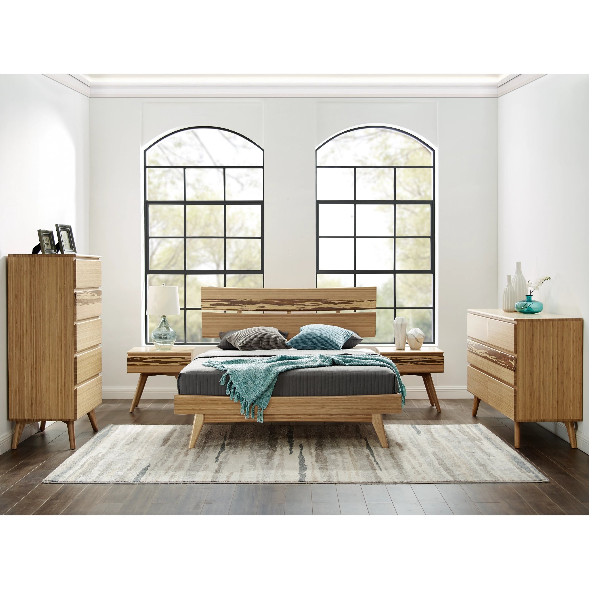 California King Solid Bamboo Azara Platform Bed, Caramelized by Greenington image 1