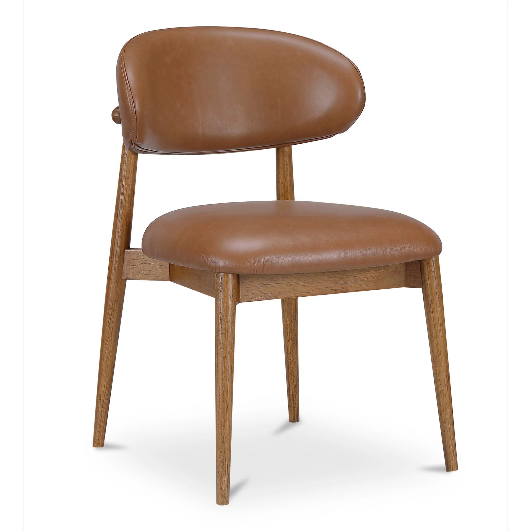 Cognac Leather Dining Chair with Oval Back (ME-1069-03) by Moe's Home Collection image 3