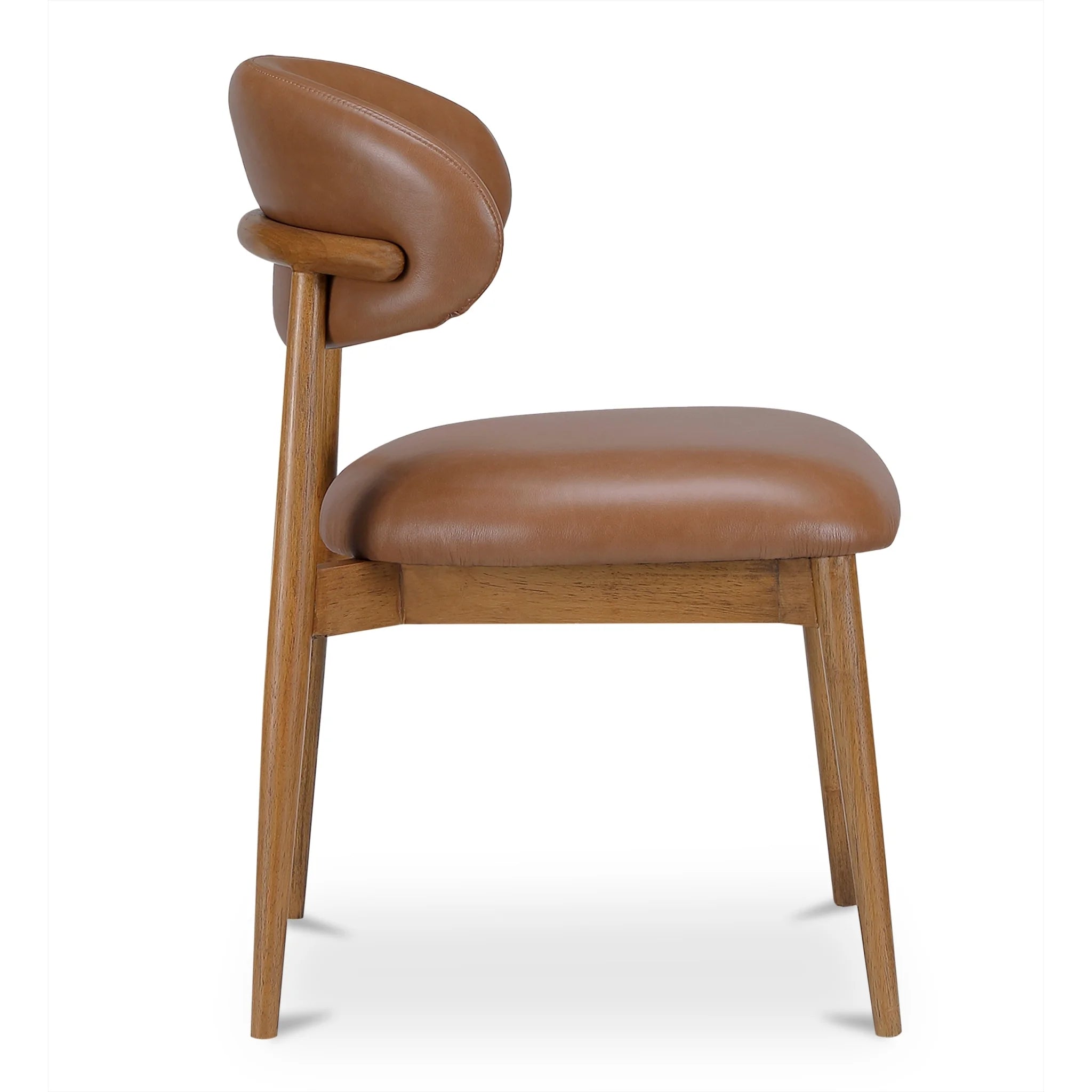 Cognac Leather Dining Chair with Oval Back (ME-1069-03) by Moe's Home Collection image 4
