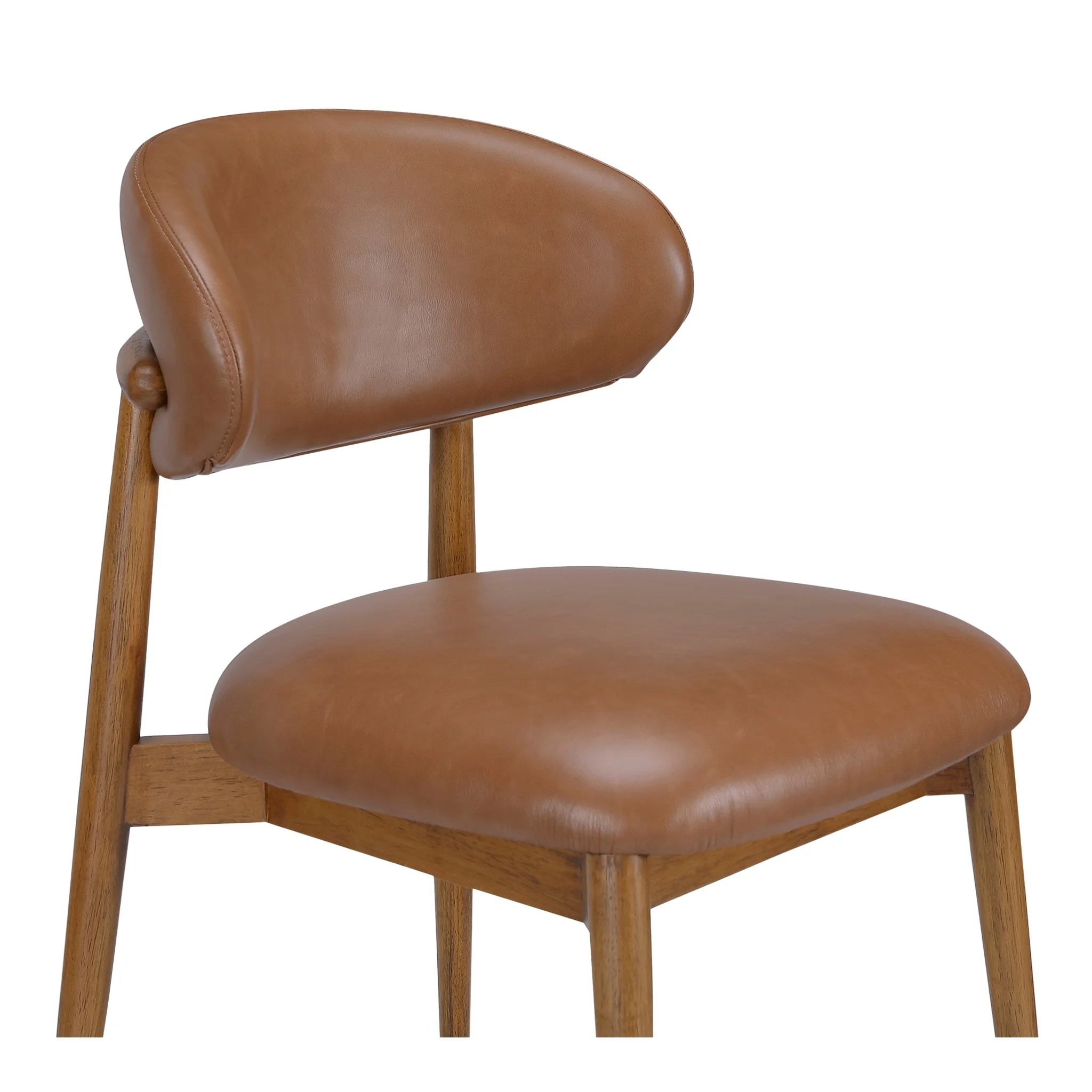 Cognac Leather Dining Chair with Oval Back (ME-1069-03) by Moe's Home Collection image 6