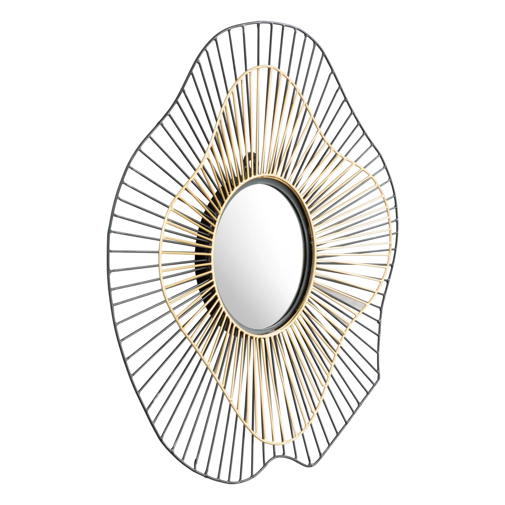 Comet Round Mirror Black & Gold image