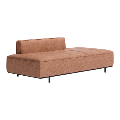 Deep Brown Faux Leather Lounge Sofa
