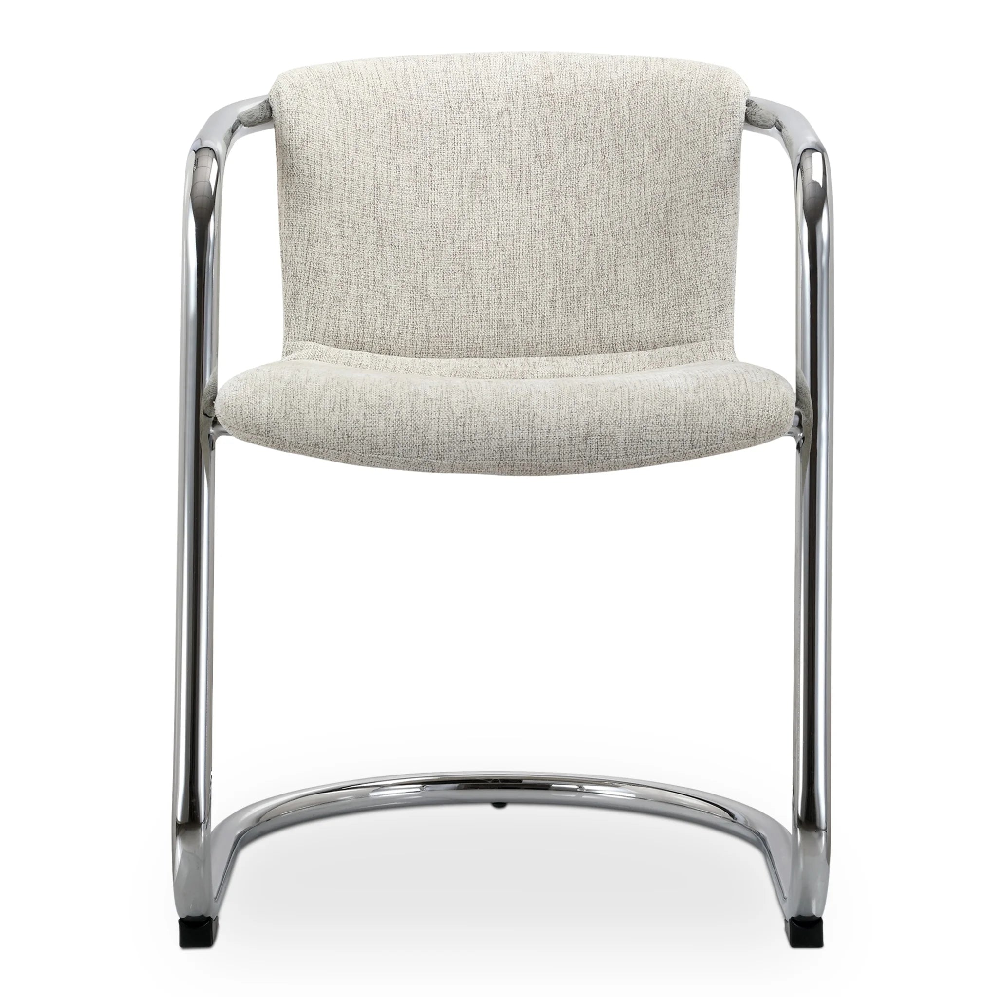 Cream Chrome Frame Dining Chairs Set of 2 (PK-1114-37) by Moe's Home Collection image 4