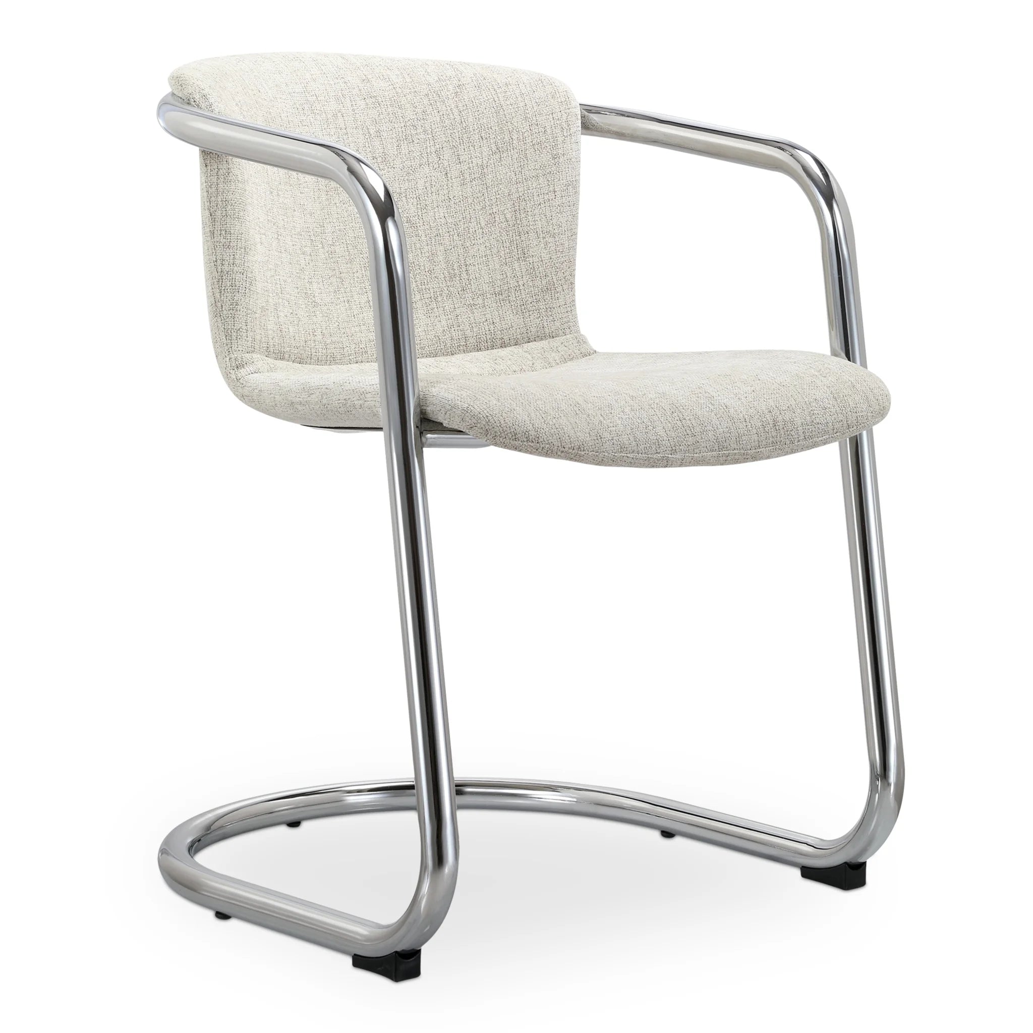 Cream Chrome Frame Dining Chairs Set of 2 (PK-1114-37) by Moe's Home Collection image 5