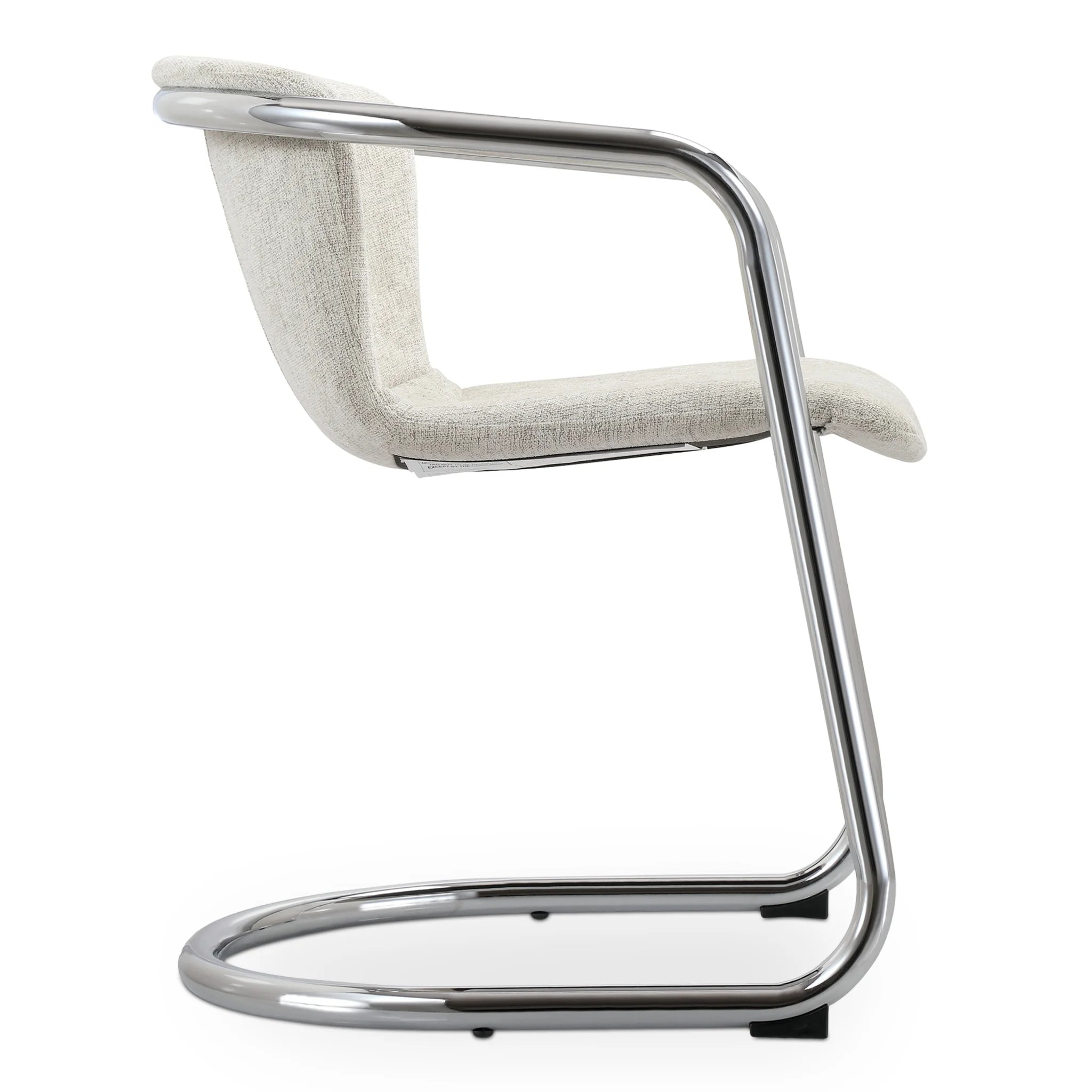 Cream Chrome Frame Dining Chairs Set of 2 (PK-1114-37) by Moe's Home Collection image 6
