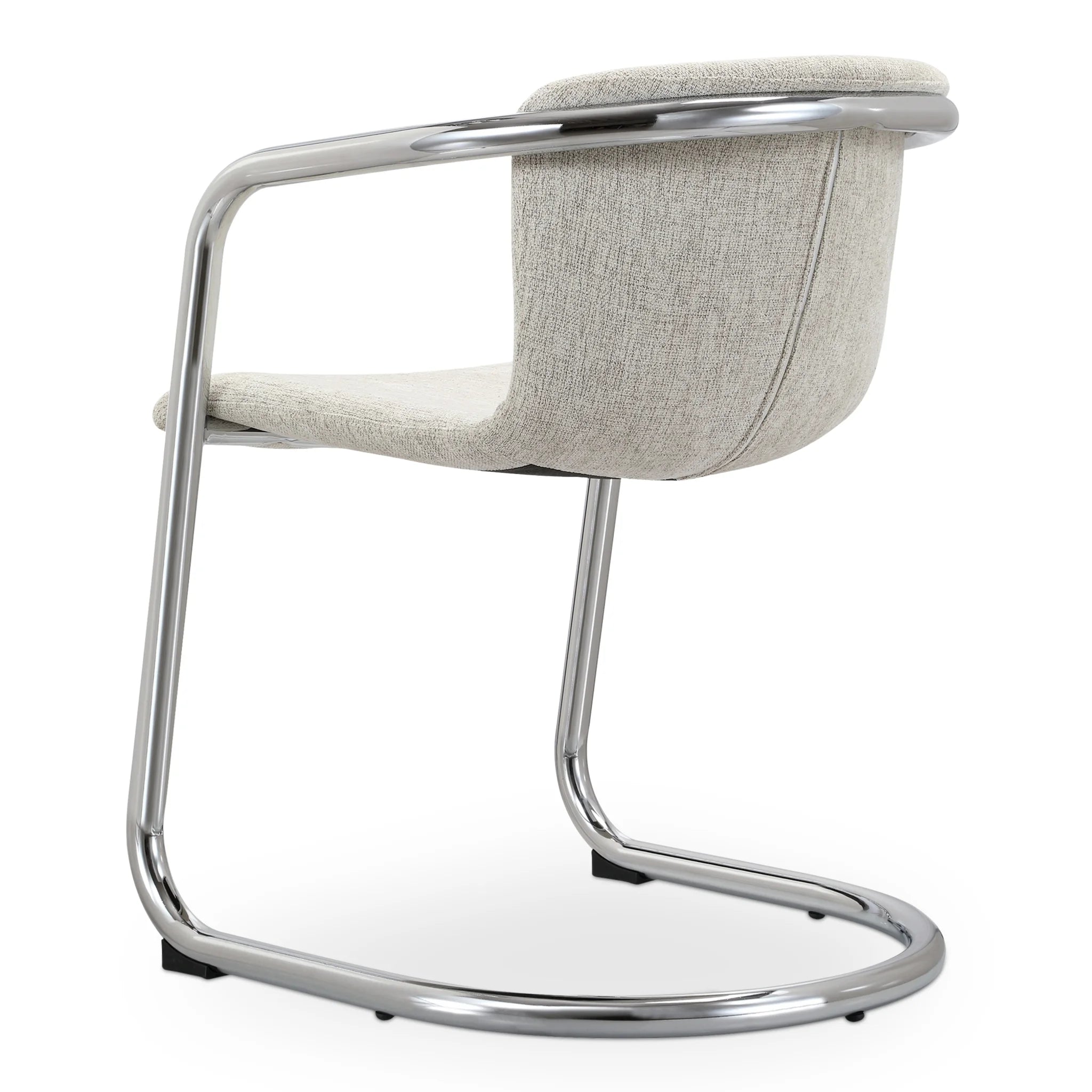 Cream Chrome Frame Dining Chairs Set of 2 (PK-1114-37) by Moe's Home Collection image 8