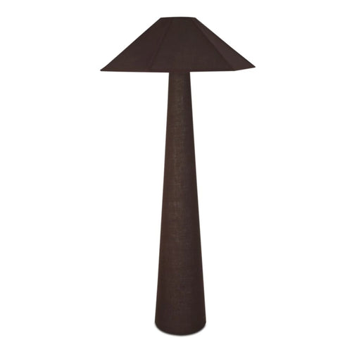 49" Dark Brown Cotton Floor Lamp