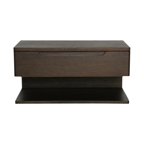 Dark Brown Floating Wall-Mount Nightstand